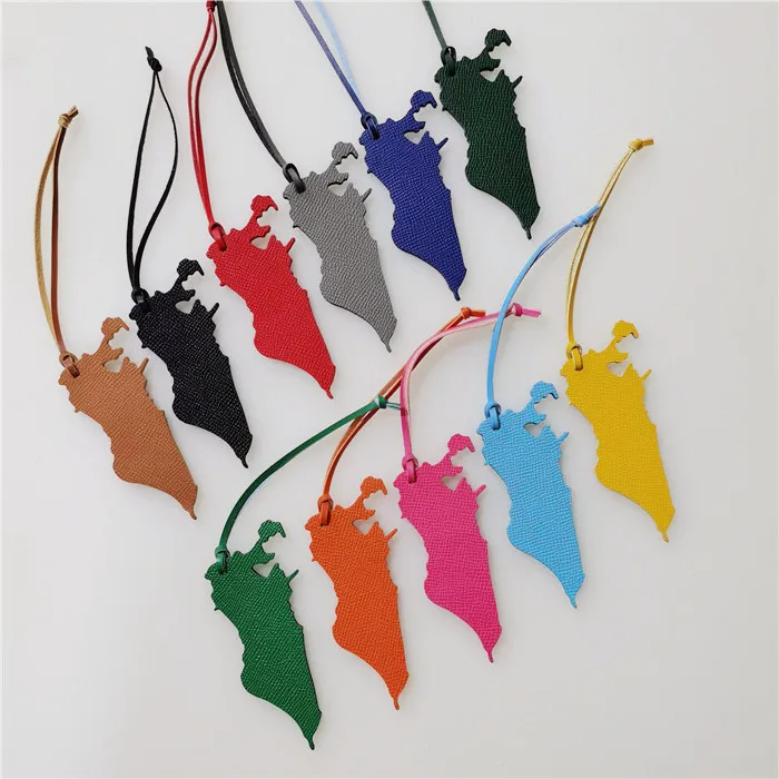 Брелок из натуральной кожи с картой Бахрейна женская сумка подвеска для рюкзака