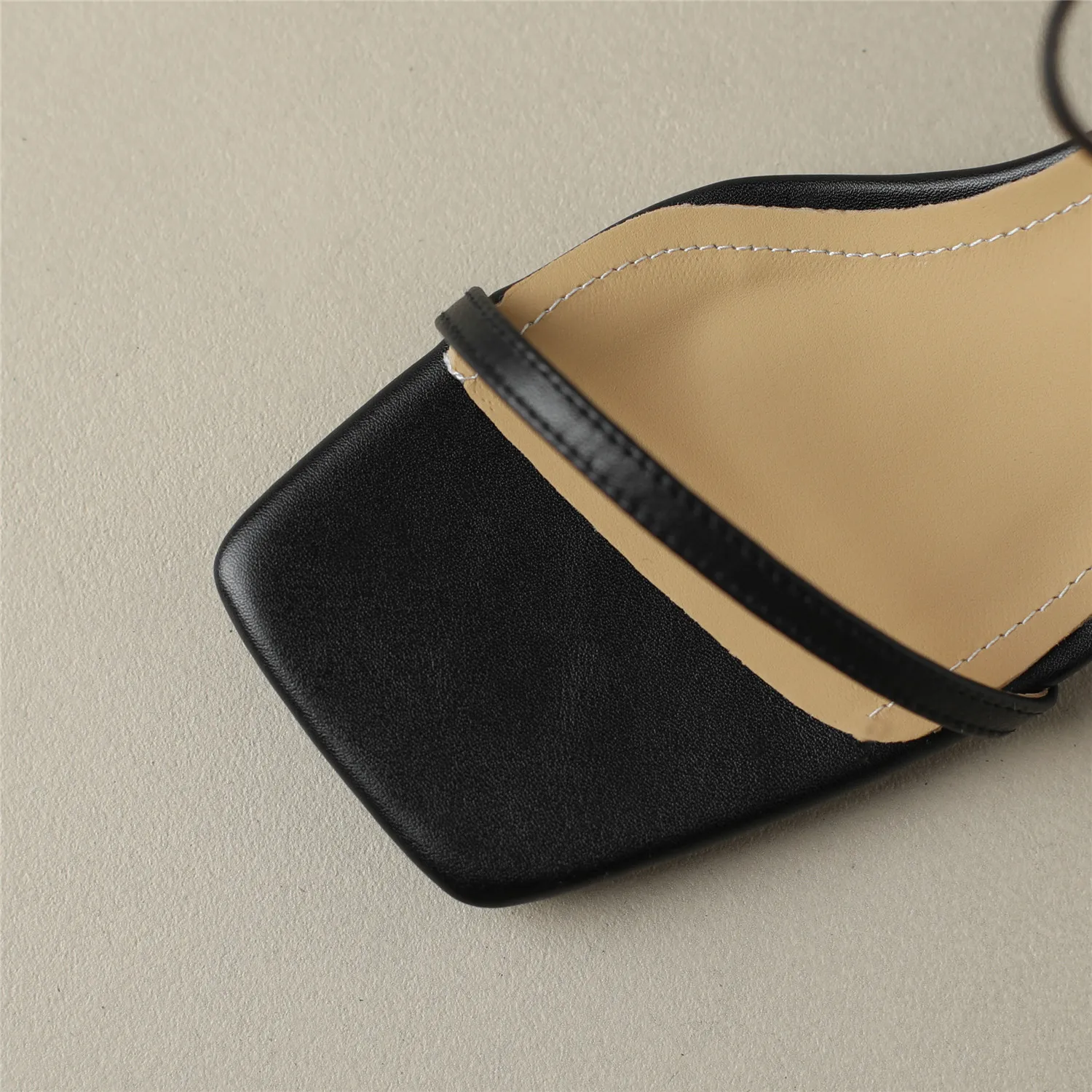 Summer Women Sandals 2023 New Fashion Luxury Genuine Cow Leather Thin Heel Quality Handmade Birthday Gift Ankle Strap Shoes