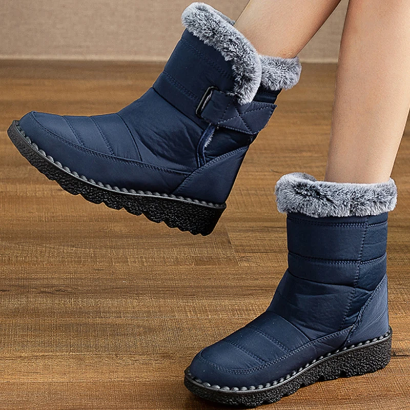 Зимние сапоги женская плюшевая обувь женские непромокаемые ботинки ботильоны