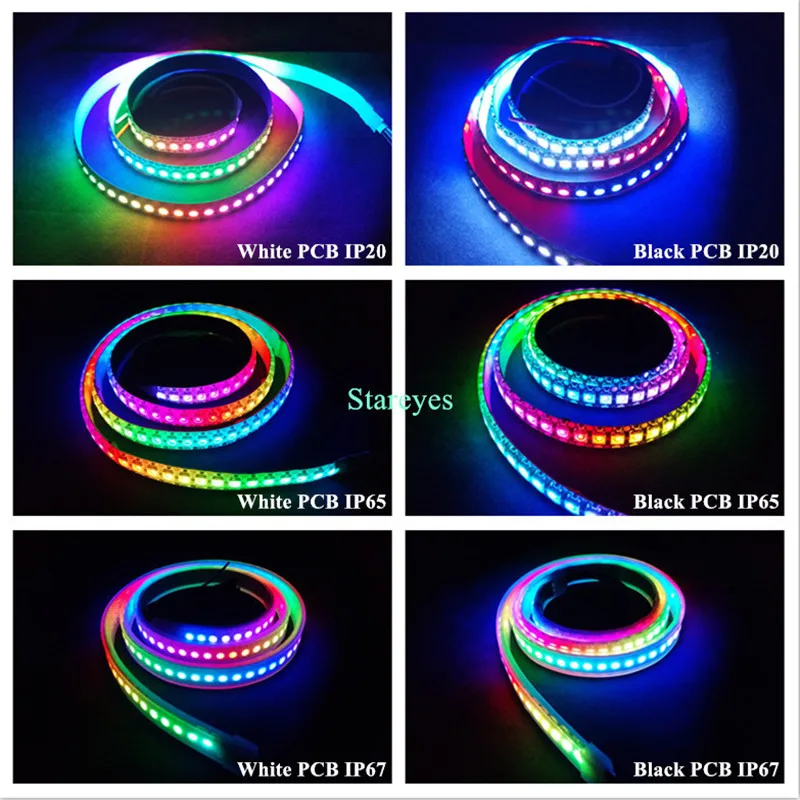 1 шт. волшебный цвет SMD 5050 м WS2812B DC5V 144 светодиодный/m RGB Светодиодная лента