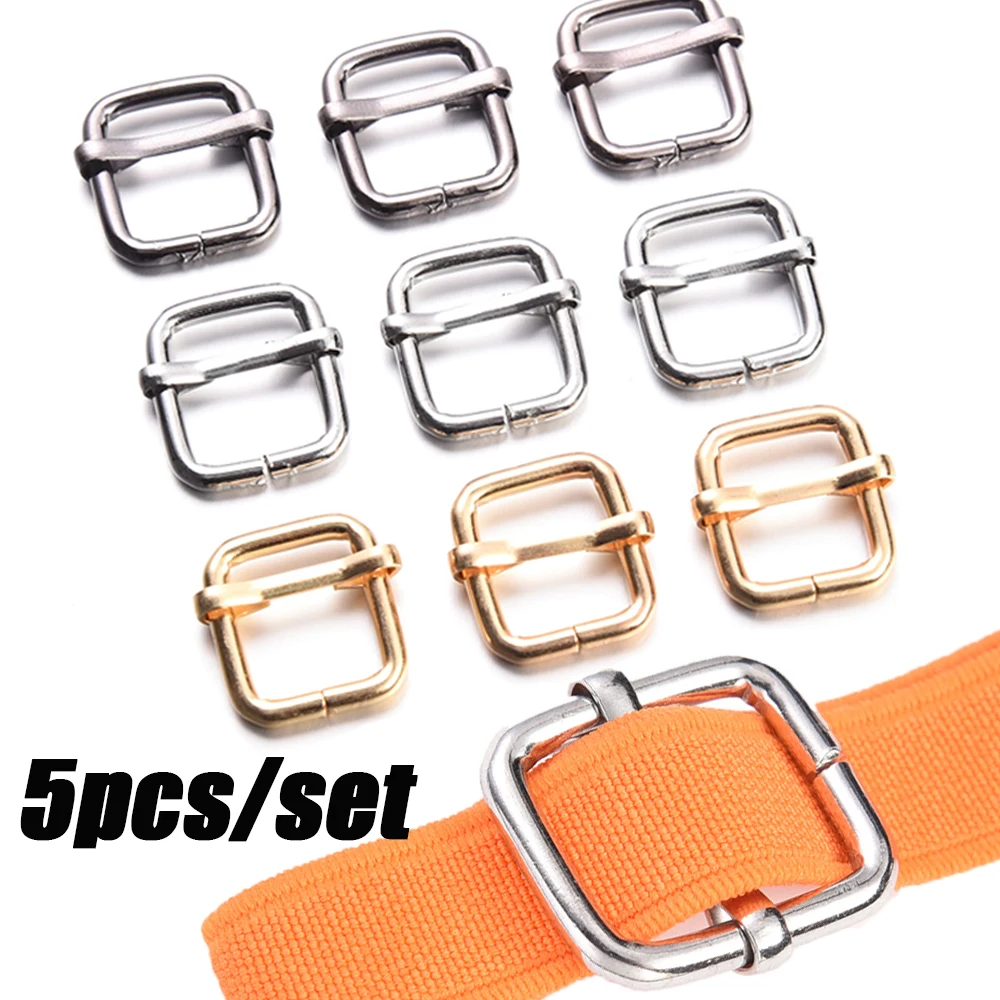 

5Pcs Bag Strap Adjustment Buckles Metal Replacement Roller Pin Buckle for Leather Shoulder Bag Household DIY Crafts Accessories
