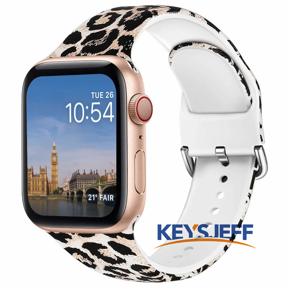 

Ремешок сменный силиконовый для Apple Watch band, совместим с Apple Watch Band 45 мм Series 7/SE/6/5/2/2 40 мм 44 мм 41 мм, с принтом