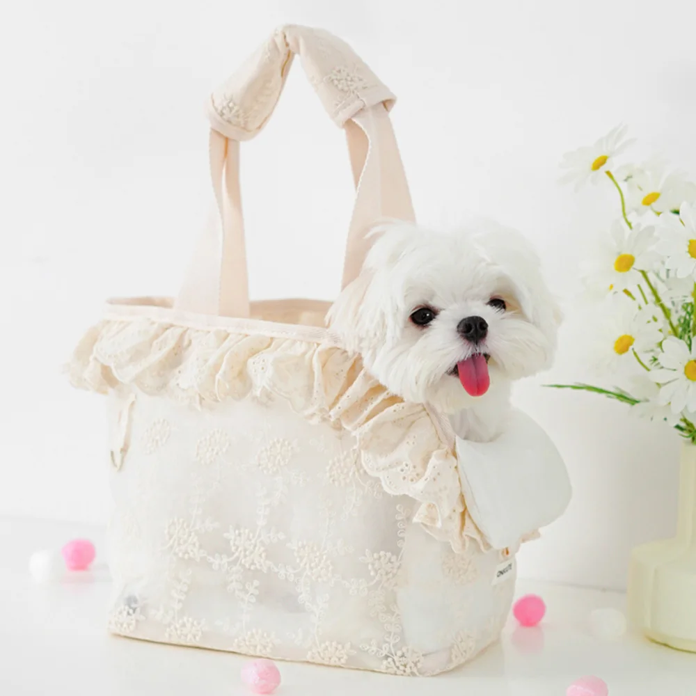 

New Portable Puppy Carrier Pet Handbag Lace Mini Carrier Bag Dog Walking Lace Handheld Shoulder Bags for Cute Chihuahua Products