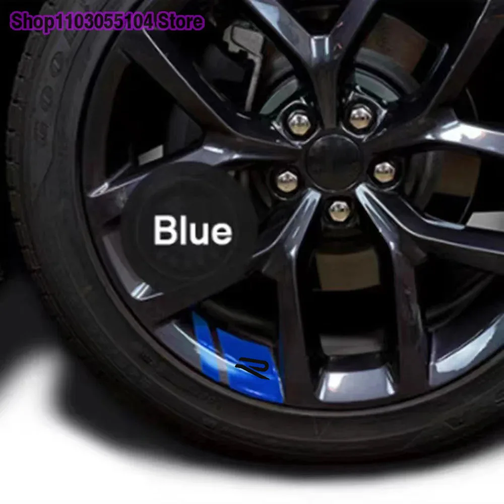 6 шт. светоотражающая наклейка на обод колеса автомобиля для Volkswagen VW R Line Golf 8 Beetle Scirocco Passat Sharan Tiguan Jetta багажник