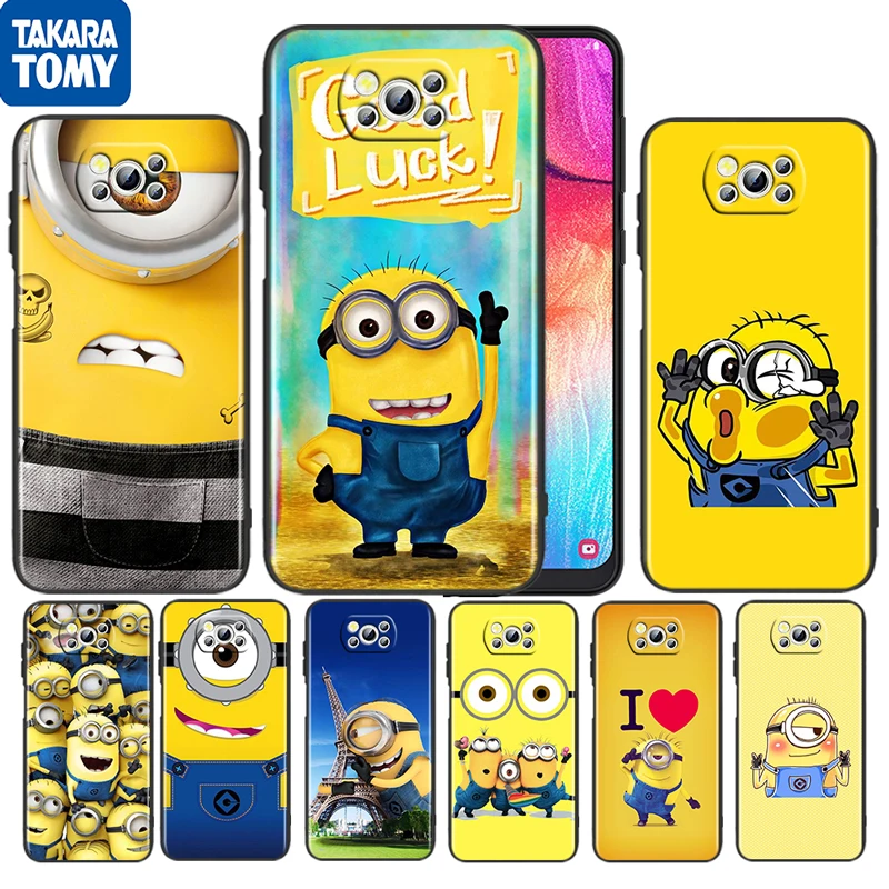 

Minions Banana Cartoon For Xiaomi Poco M4 X3 F3 GT NFC M3 C3 M2 F2 F1 X2 Pro Mi Mix3 Black Phone Case Fundas Coque Capa Cover