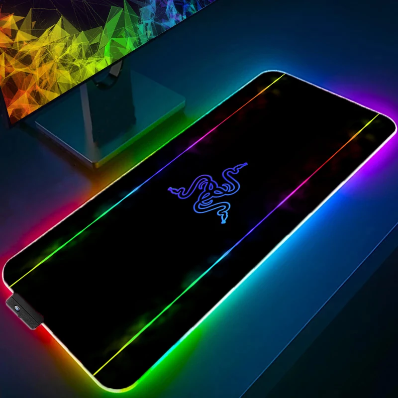 

RAZER Large Office RGB LED Illumination Mouse Pad Mat Game Gamer Razer Gaming Mousepad Keyboard Compute Luxury Desk Mat for CSGO