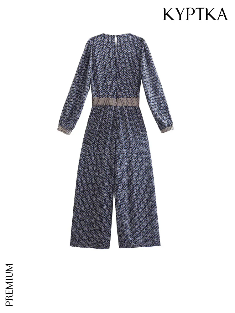 Женские Свободные Комбинезоны KYPTKA белые винтажные комбинезоны с геометрическим