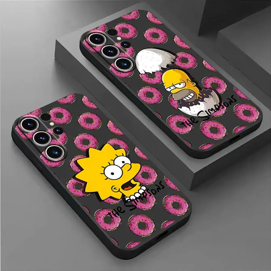 Disney The Simpson Cover Phone Case for Samsung Galaxy S24 Ultra S21 5G S22 Plus S23 FE S20 Soft TPU