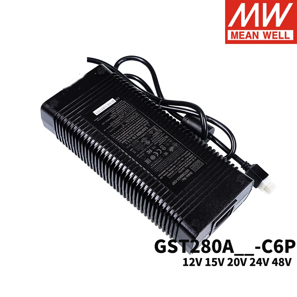 

Mean Well GST280A C6P AC TO DC High Reliability Industrial Adaptor 12V 15V 20V 24V 48V 280W Single Output Switching Power Supply