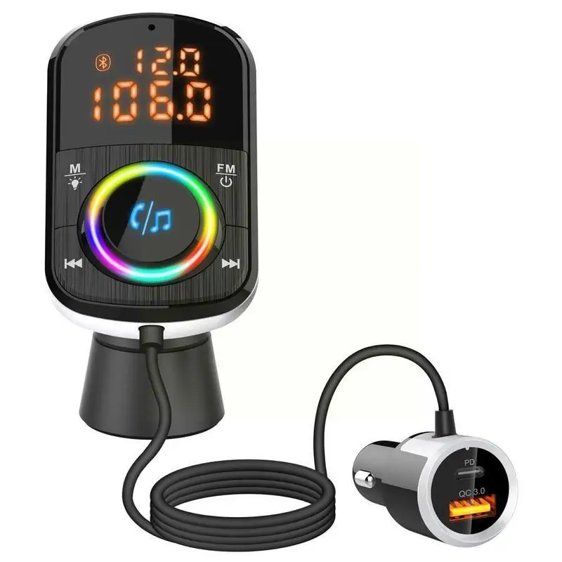 

Новый беспроводной автомобильный Bluetooth Fm-передатчик, Mp3 радио, дисплей, черный Usb двойное зарядное устройство J0y0