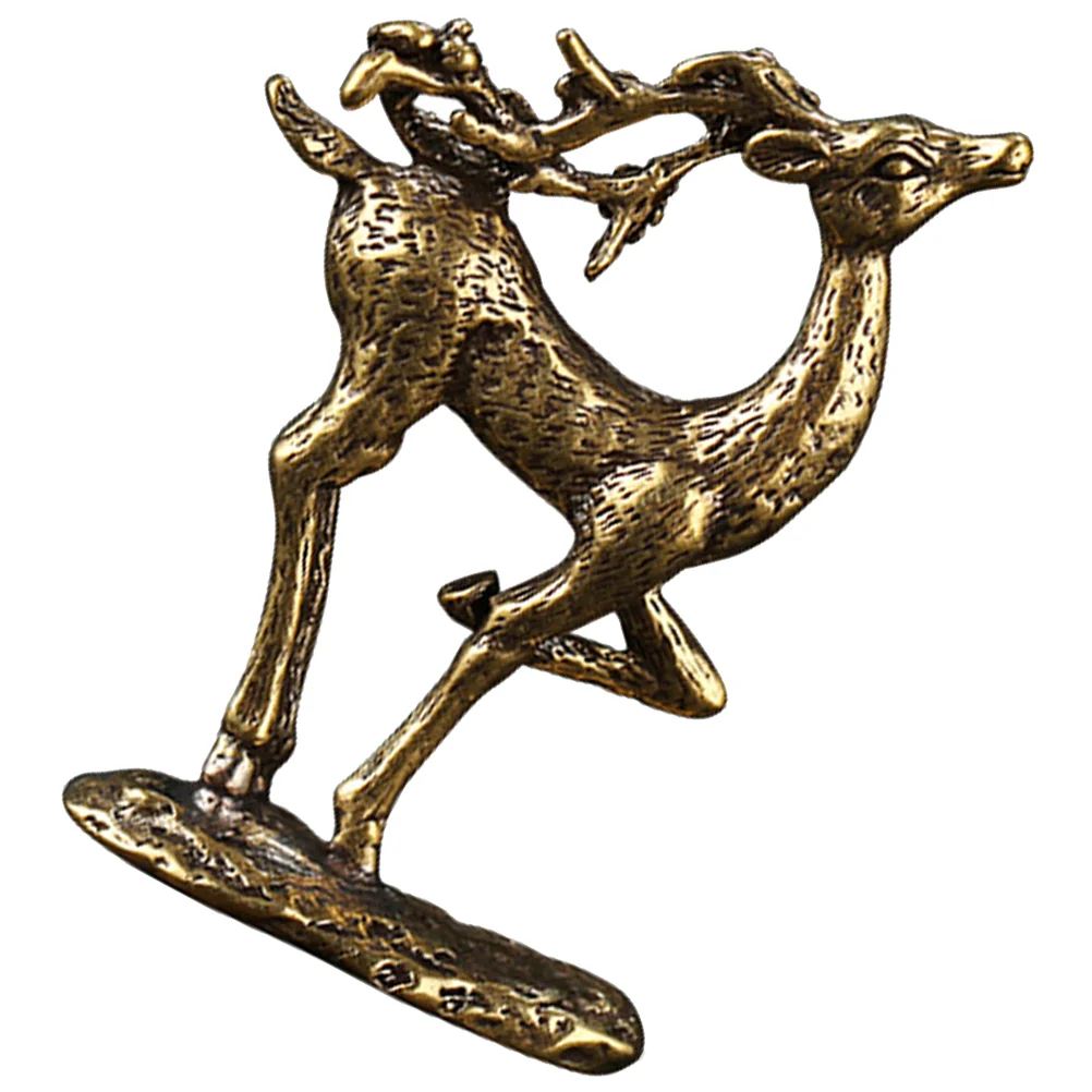 

Brass Elk Ornament Vintage Elk Craft Home Desktop Animal Figurine Brass Figurine