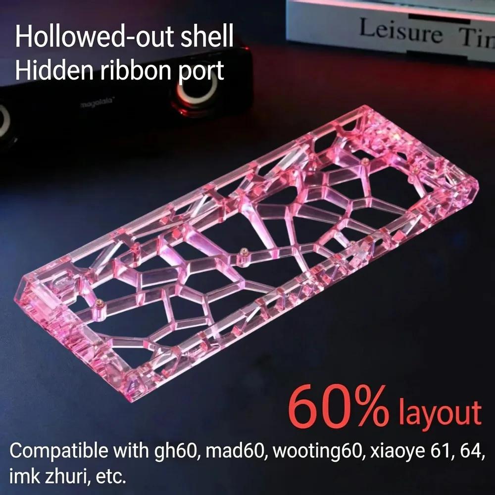 Фото Прозрачный корпус для клавиатуры GH60 (60% раскладка), совместимый с Holy60/MAD60/GT60/Wooting60HE/win60, для самостоятельной сборки, подарок для любителей DIY №5