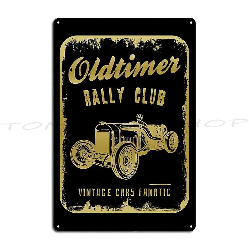 Фото Металлическая табличка для гаража Oldtimer Rally Club: настенный декор, создание особой атмосферы в гараже, жестяная вывеска-постер №1