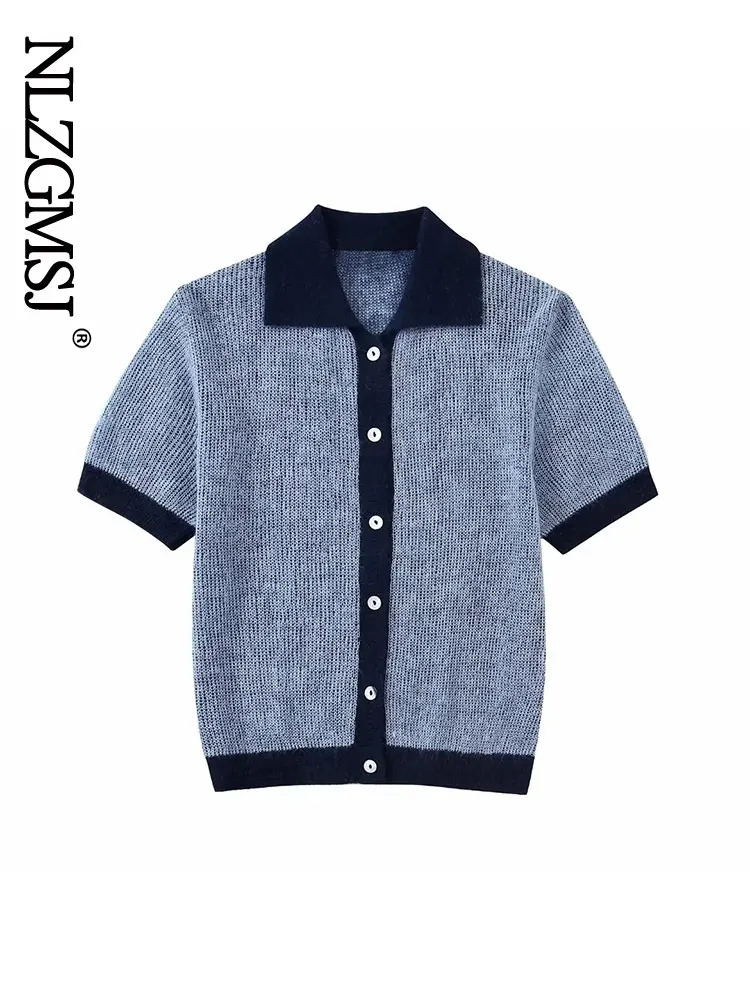 

Nlzgmsj 2022 Летний Тонкий вязаный кардиган, женский корейский короткий свитер с коротким рукавом, повседневный джемпер