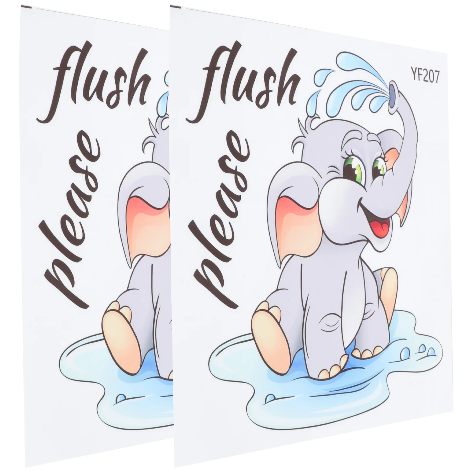

Toilet Decal Bathroom Sticker Sign Stickers Flush Seat Elephant Wall Cartoon Lid Reminder Decals Funny Please Restroom Diy