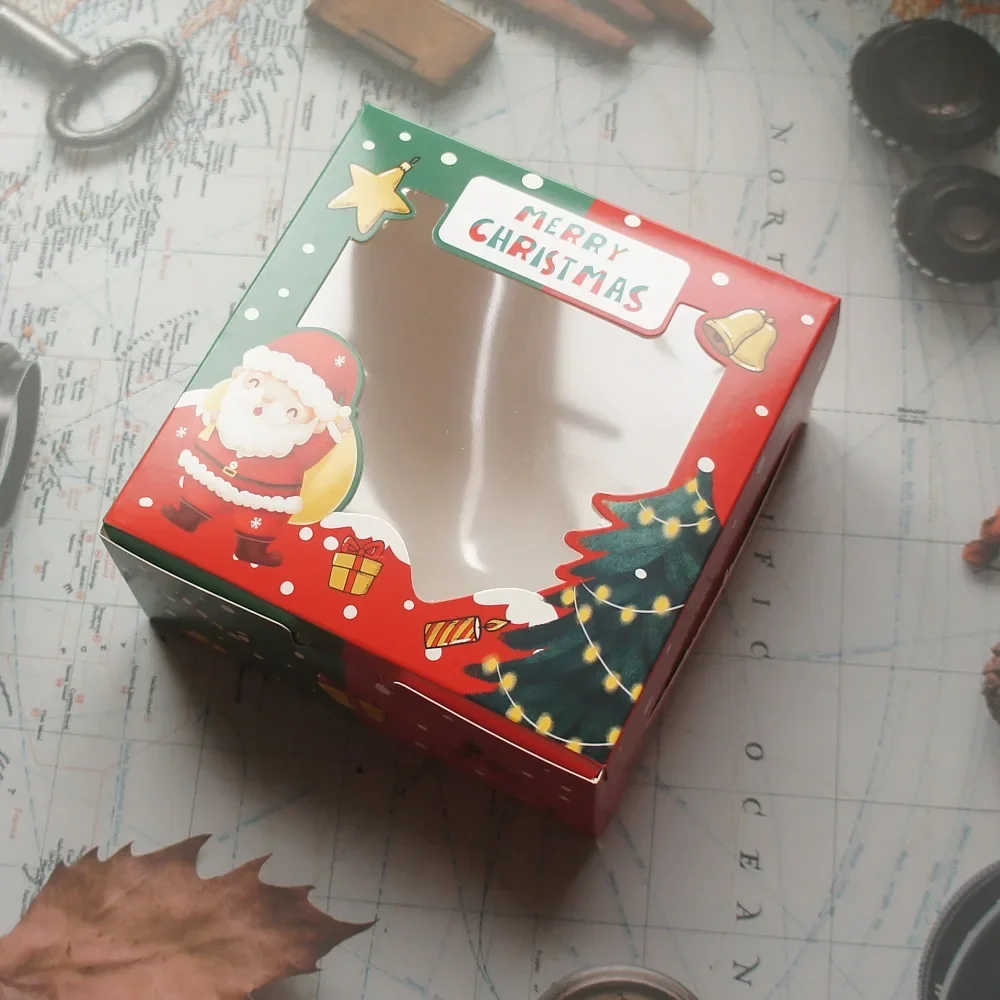 Красная рождественская елка коробка для кексов дизайн 10 шт. испечь Упаковочная