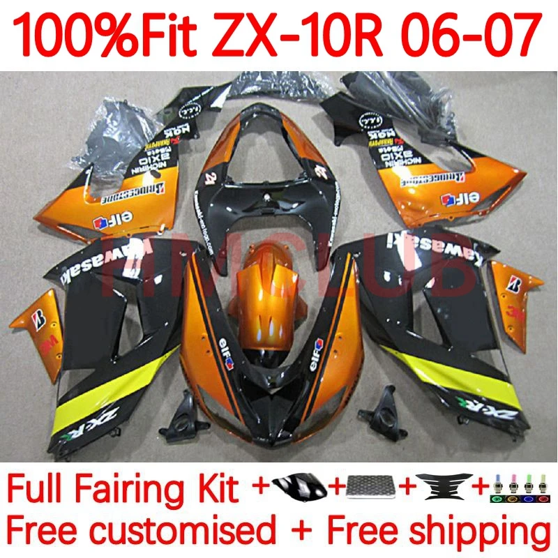 

Injection Kit For KAWASAKI NINJA ZX-10R ZX 10R 1000 CC 10 R 1000CC ZX10R 2006 2007 ZX1000 06 07 OEM Fairing 69No.69 orange gloss