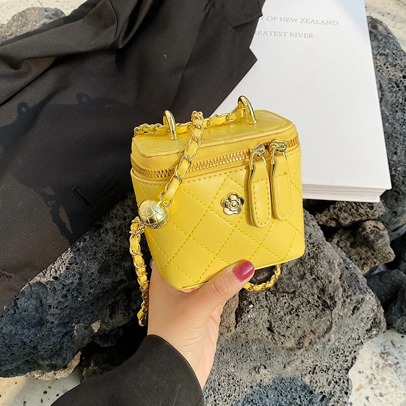 

PUOU Small square bag Small Mini Chain Box Bag for Women PU Leather Leather Crossbody Bags For Women Fashion Camera Bag