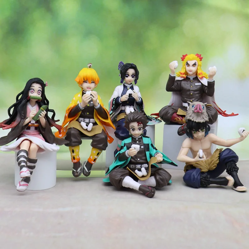 

Anime Figure Ghost Slayer's Blade Rice Ball Series Giyuu Kamado Tanjirou Agatsuma Zenitsu Nezuko Toy For Kid Adult PVC Model Toy