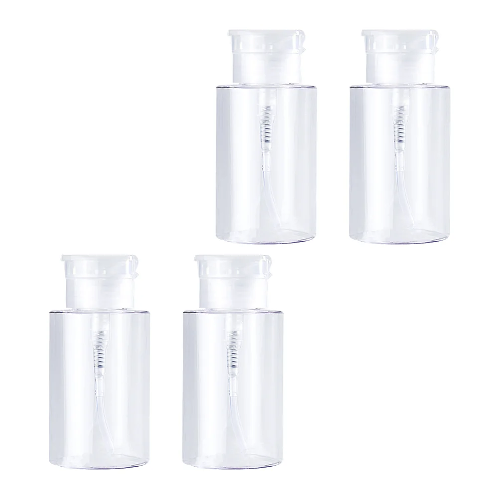 

Bottle Pump Dispenser Empty Travel Bottles Container Nail Polish Makeup Refillable Clear Down Push Press Dispense Lockable Toner