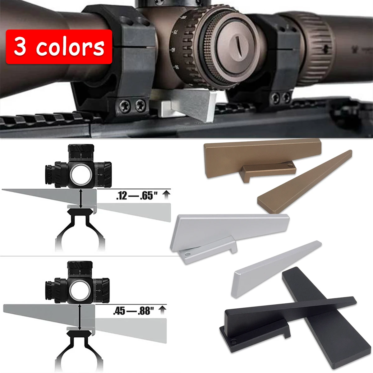 Тактический металлический прицел 3 шт. оптический точная регулировка набор