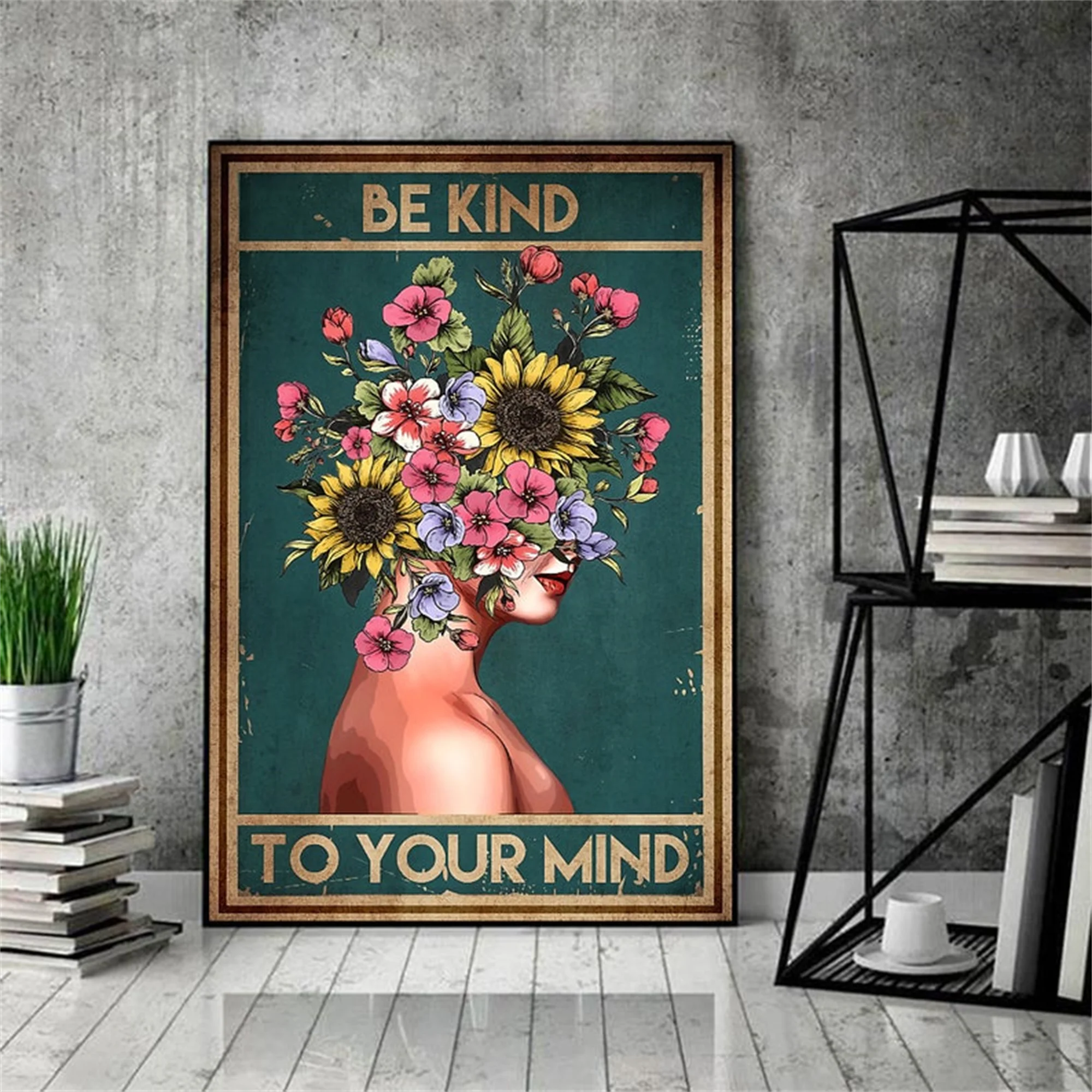 

Mental Health Awareness Be Kind To Your Mind Print Vintage Poster Canvas Art Painting Wall Home Decor Modular Modern Living Room