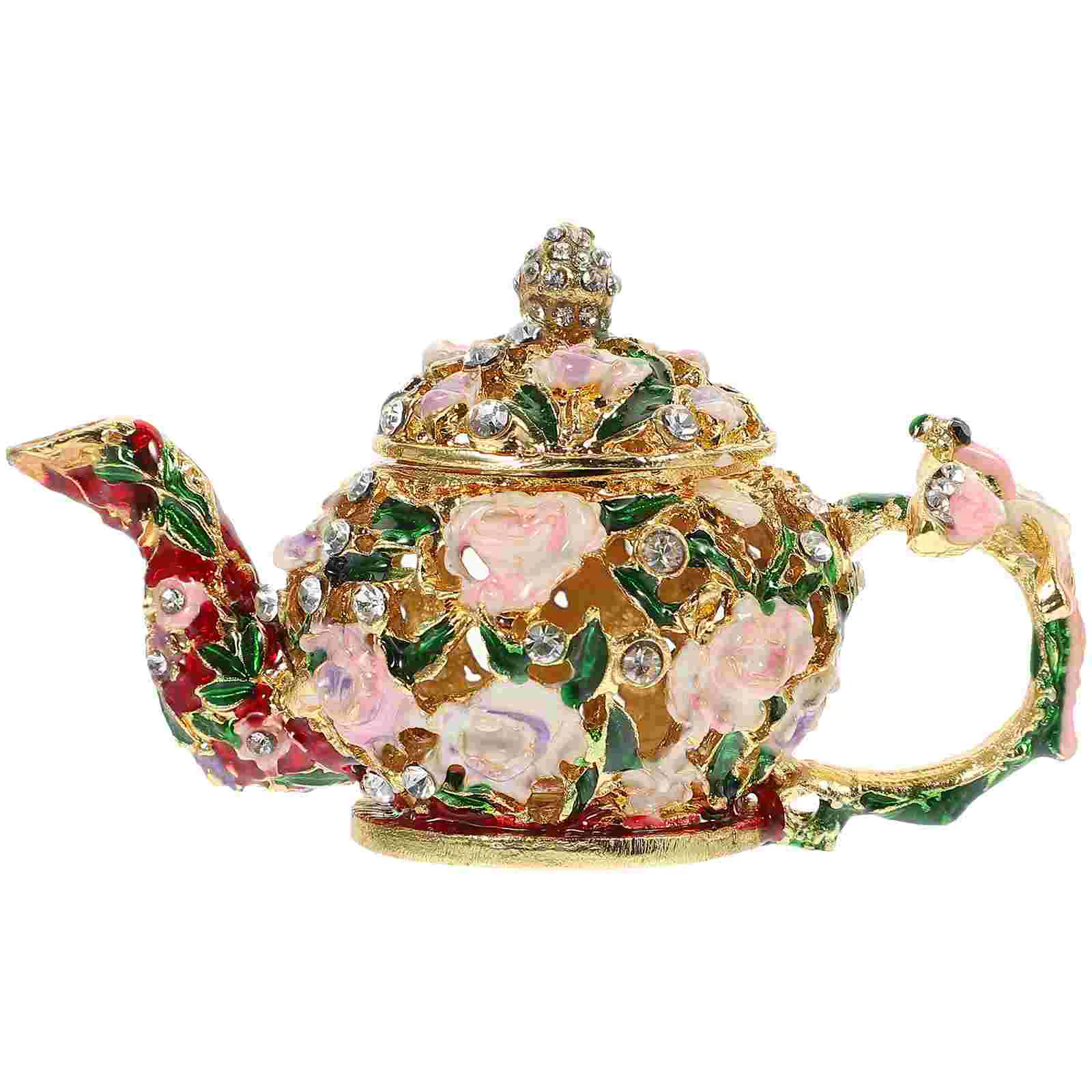 

Шкатулка для ювелирных украшений, кольцо, чехол, металлические декоративные серьги для хранения, безделушка, ожерелье, чайник, изысканный б...