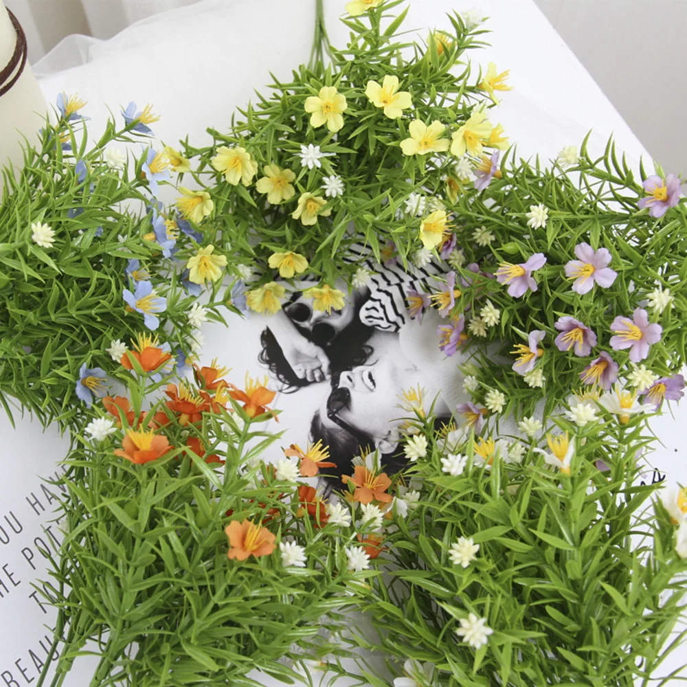 

Весенние дикие цветы, свадебное украшение для дома и спальни на открытом воздухе, искусственный цветок бонсай, аксессуары для украшения офи...