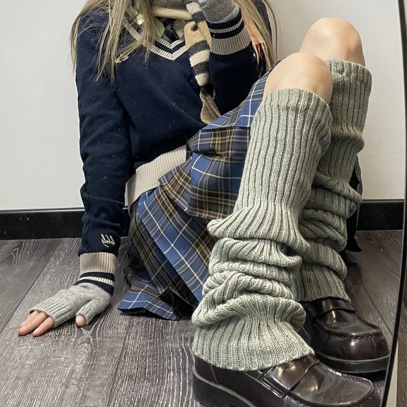 

Lolita Leg Warmers Japanese Women Gothic Long Socks Women's Leggings Gaiters Knee Goth Winter Sock Knitted Cuffs Ankle Warmer