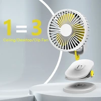 3 in 1 home desktop electric fan usb charging 4000mah battery powered mini portable wireless clip fan air cooling ceiling fan