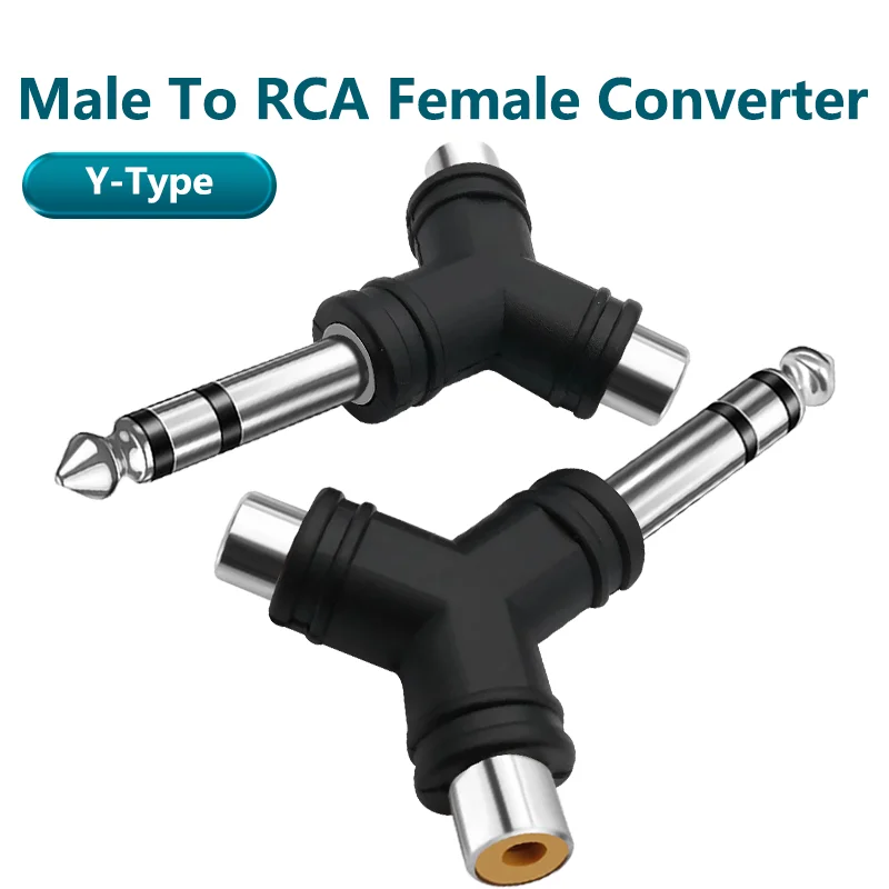 5 шт. Y-образный адаптер для стереозвука 6 35 мм штекер на два RCA разъем 2