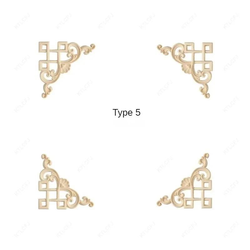 Деревянная аппликация Onlay резные деревянные угловые наклейки для мебели кровати