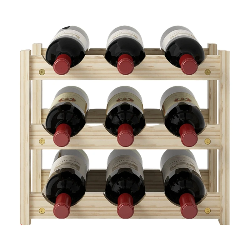 Y1UB Винная стойка Украшение из массива дерева Бытовая небольшая современная