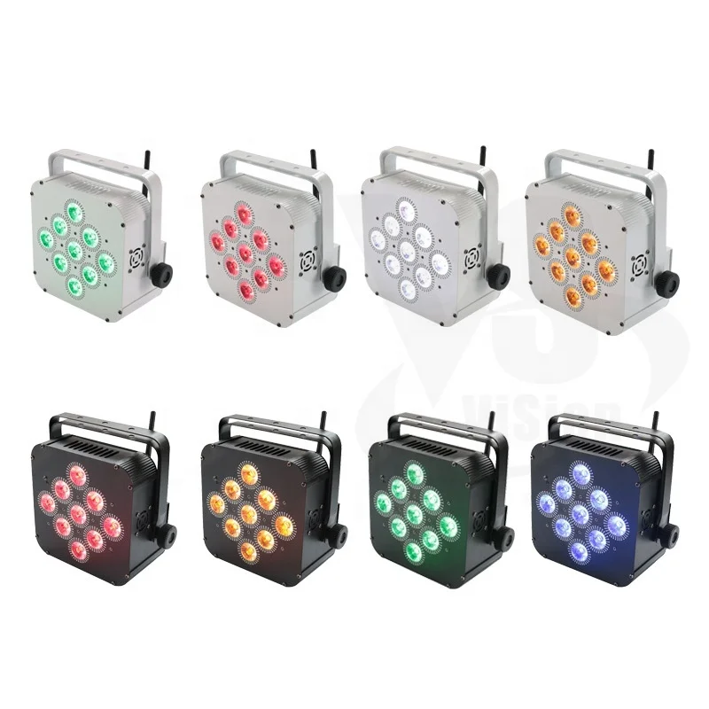 

9X18W RGBWA UV Wireless DMX Uplighting Battery Operated Wifi&IRC Remote Control DJ LED Par Can Wash Light Disco Wedding Uplights