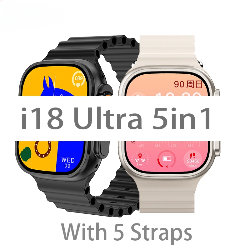 

2023 Iwo Ultra Smartwatch With 5 Straps Man Woman Fitness Sprot BT Call Original 1:1 Smartwatch For Apple Android Phone Series 8