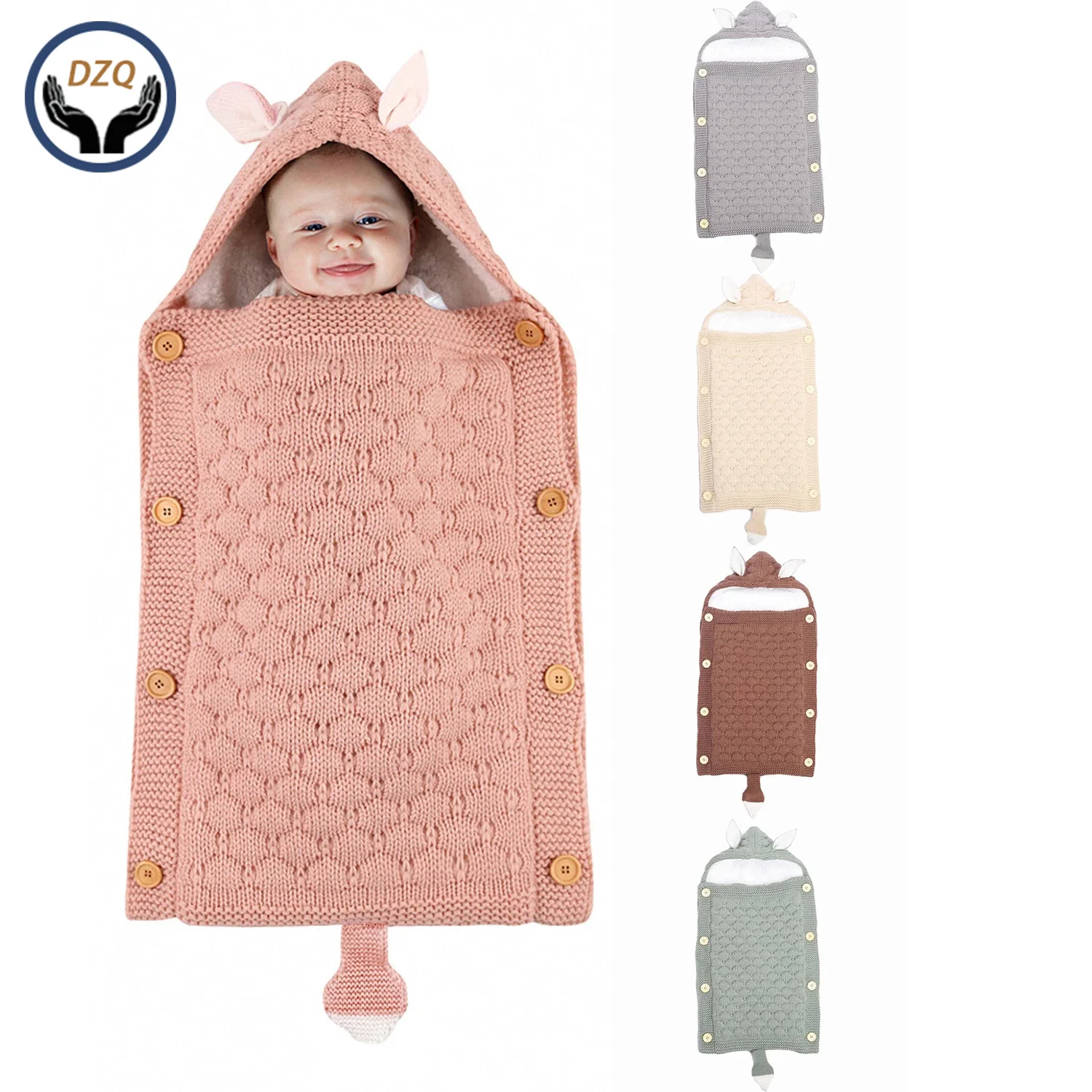 Baby Sleeping Bags Infant Button Knit Swaddle Wrap Swaddling Stroller Wrap Toddler Blanket Sleeping Bags Envelopes 70*40cm