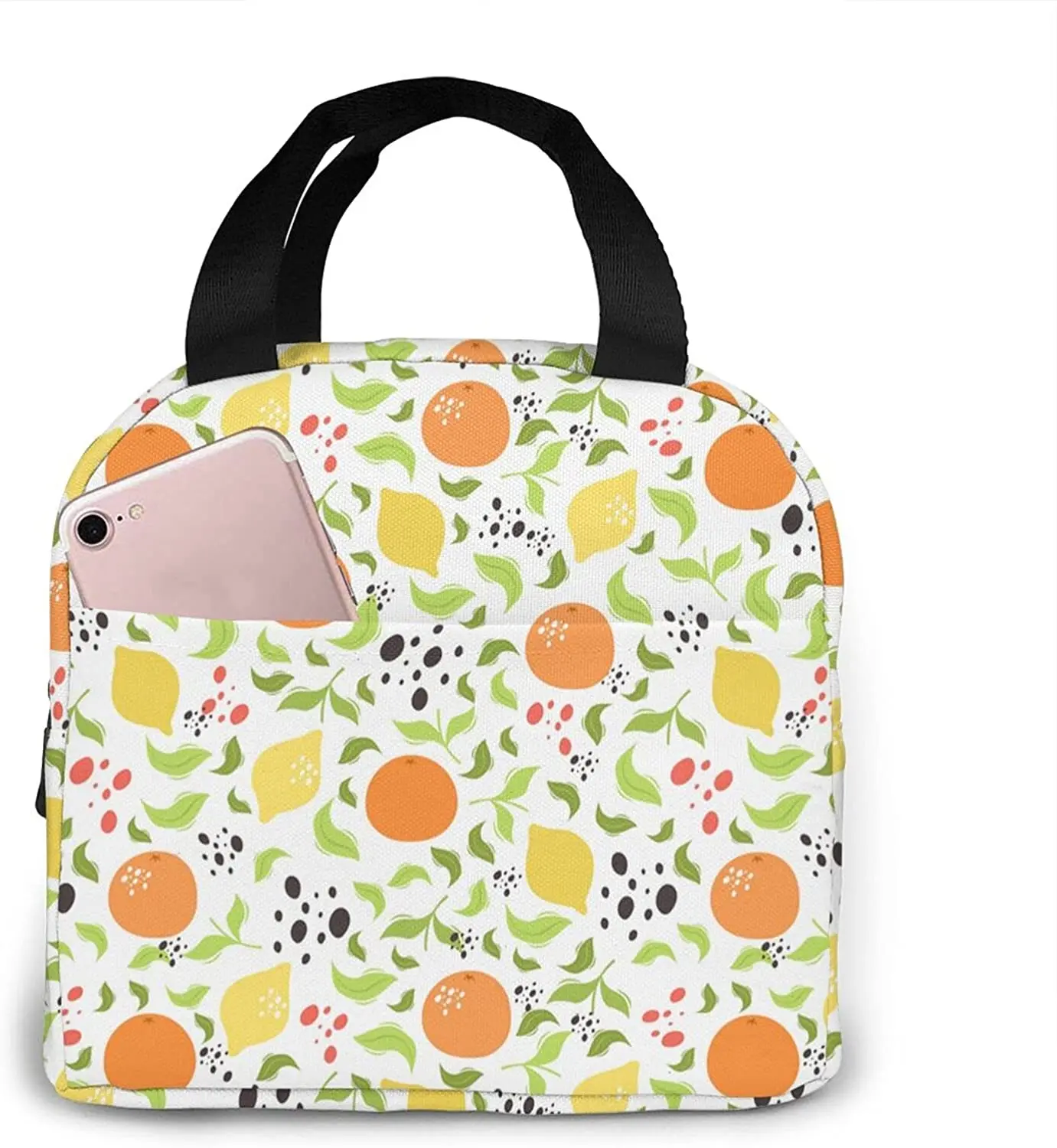

Lemon Fruit Thermal Lunch Bag for Women Kids Insulated Tote Large Cooler Bento Box Container for Beach Picnic Work Travel School