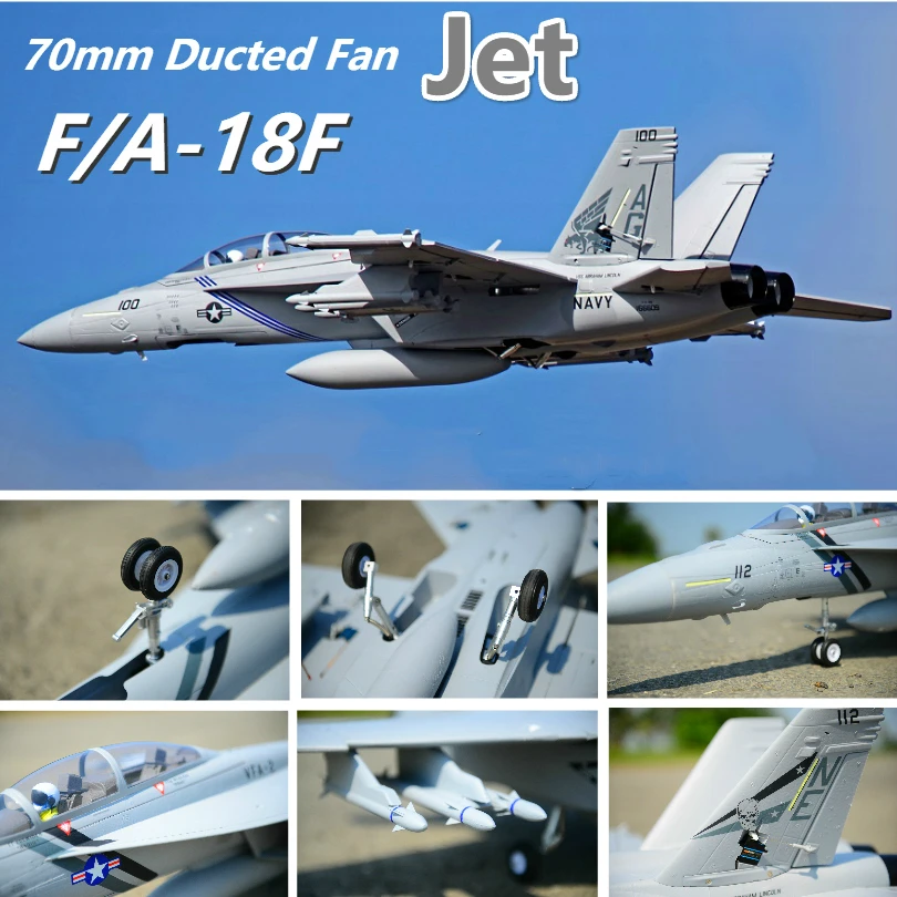 Радиоуправляемый самолет F/A-18F F18 Super Hornet V2 70 мм Ducted Fan EDF Jet крупногабаритная модель самолета PNP 6CH с убирающими клапаны