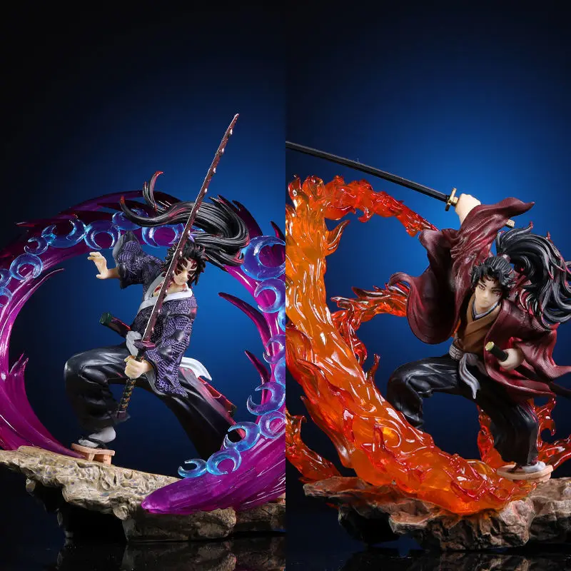 

Demon Slayer Anime Characters Kokushibo Vs Tsugikuni Yoriichi Action Figure Children's Gifts Desktop Ornaments Collecting Dolls