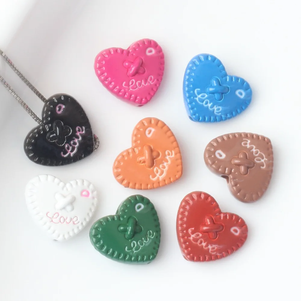 10 шт. подвеска в форме сердца из сплава