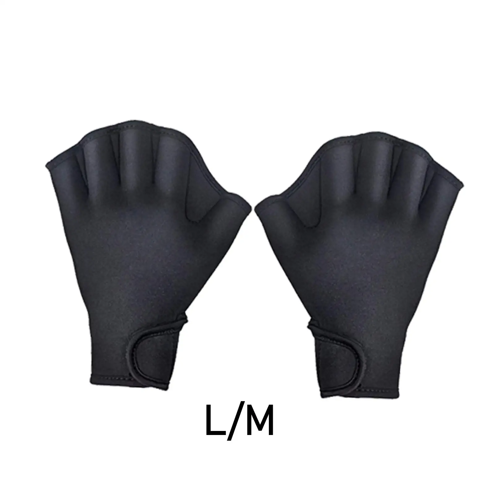 

2x Swim Webbed Gloves Well Stitching Fingerless Gloves for Water Aerobic