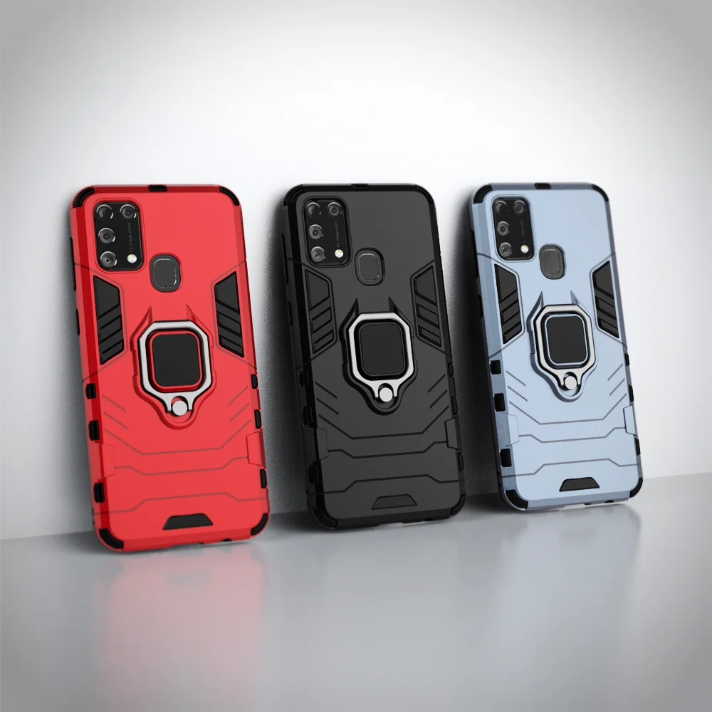 

Samsung M31 Coque Shockproof Armor Case For Samsung Galaxy A21S Ring Stand Cover For Galaxy M12 M31 M21 M11 M01 M30S M31S M51