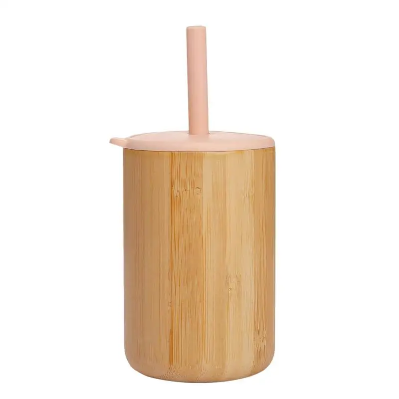 

Baby Feeding Cup With Straw Children Learn Feeding Drinking Bamboo Infant Toddlers Kids Training Cup With Straw