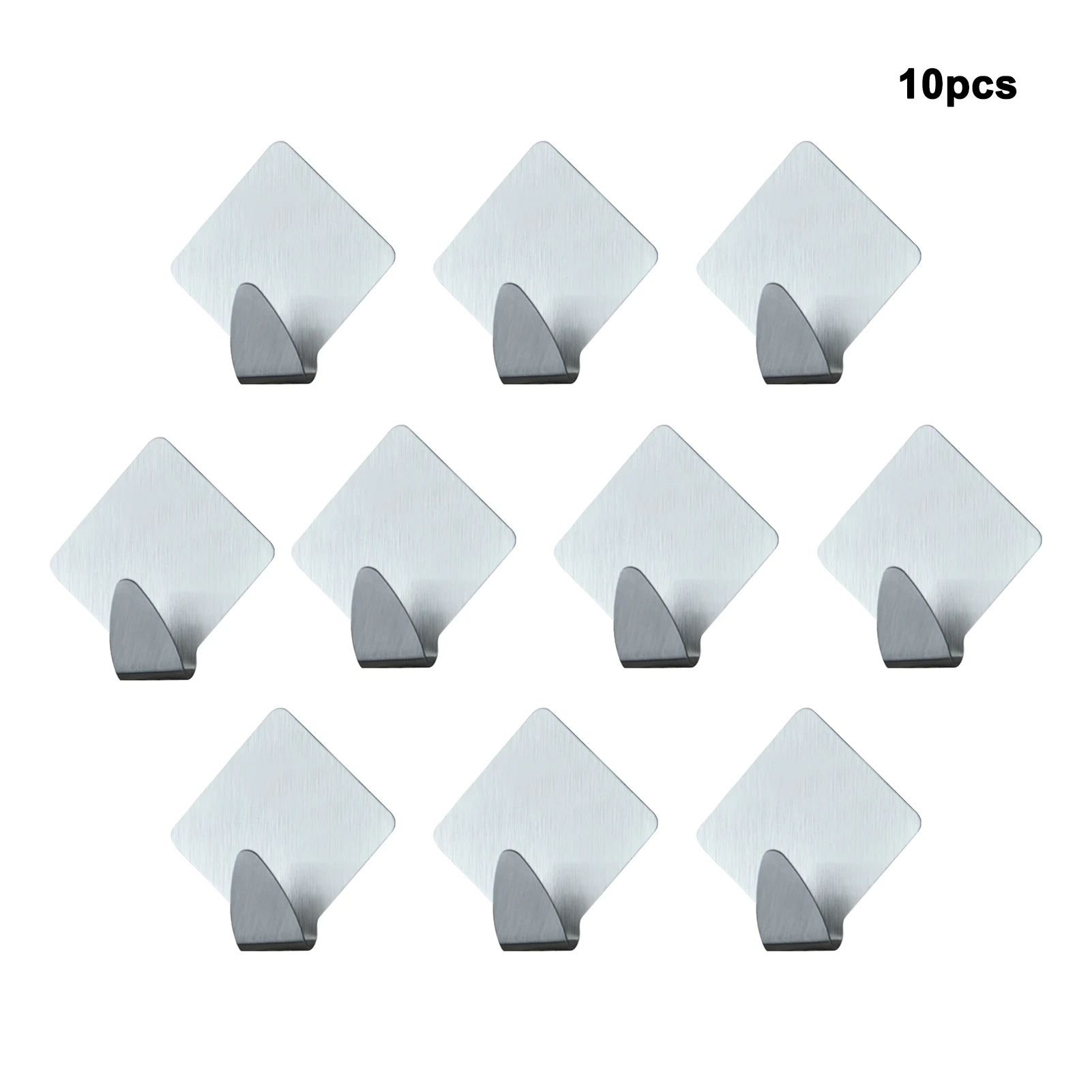 

10pcs Stainless Steel Heavy Duty Wall Mounted Universal Bathroom Kitchen Adhesive Hooks Coat Towel Rails Objects Home Use
