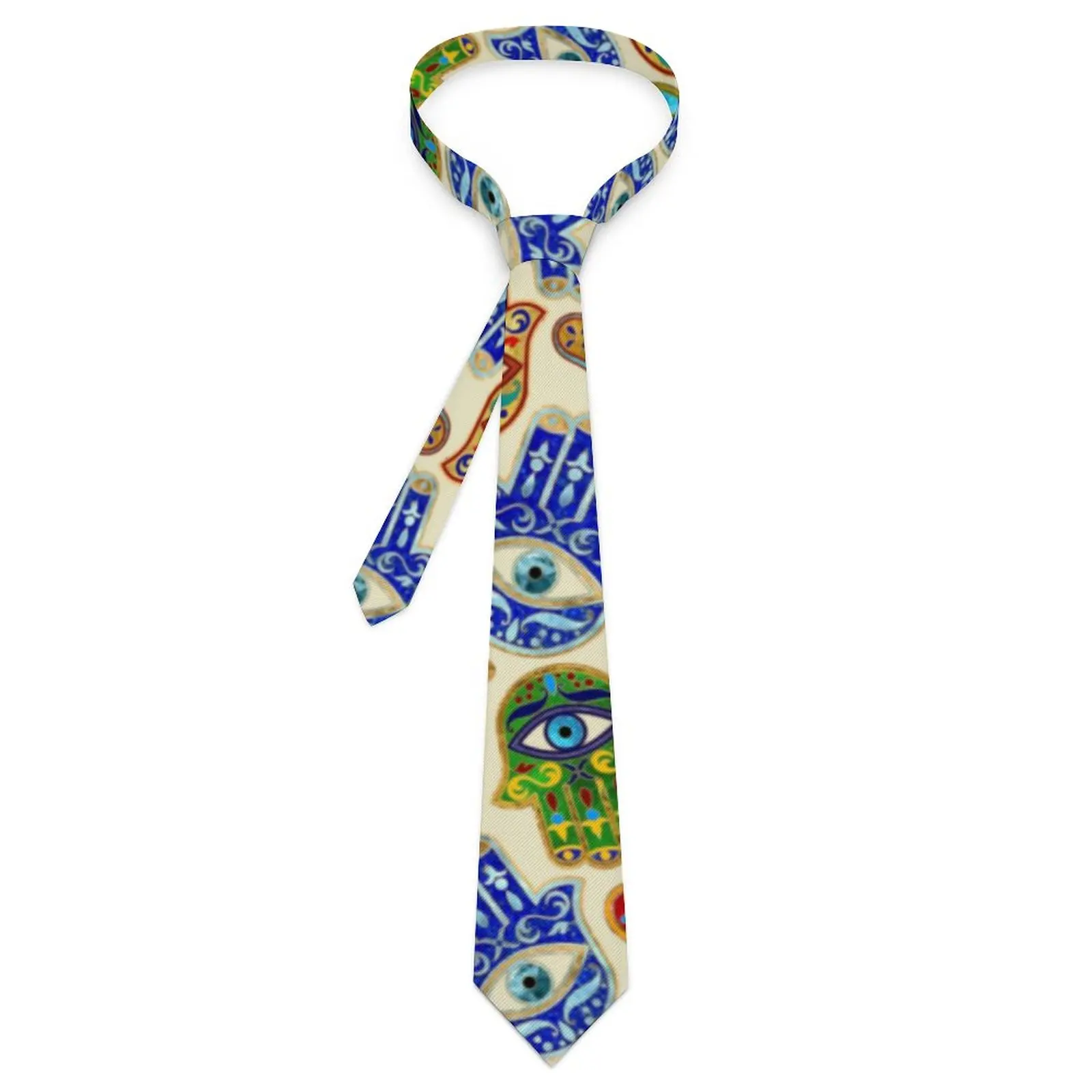 

Мужской галстук Hamsa, цветные галстуки на шею, рука Фатимы, Милый Забавный галстук для воротника с рисунком, для косплея, женское качество