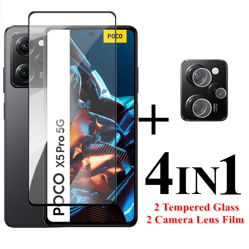 

For POCO X5 Pro 5G Screen Protector 6.67 inch Full Cover Glass For POCO X5 Pro Tempered Glass POCO X5 Pro 5G Camera Lens Flim