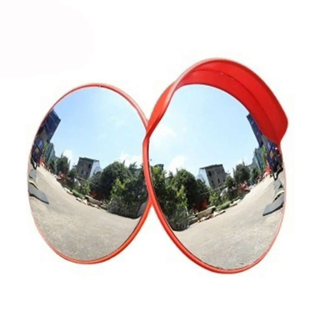 

30/45cm Wide Angle Security Curved Convex Road Mirror Traffic Driveway Safety Convex Mirror Automobiles Roadway Safety Orange