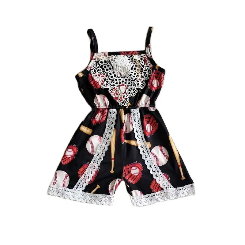 

New Fashion Toddler Girl Girl Clothes Rugby Black Bodysuit Kids Suspender Summer Romper