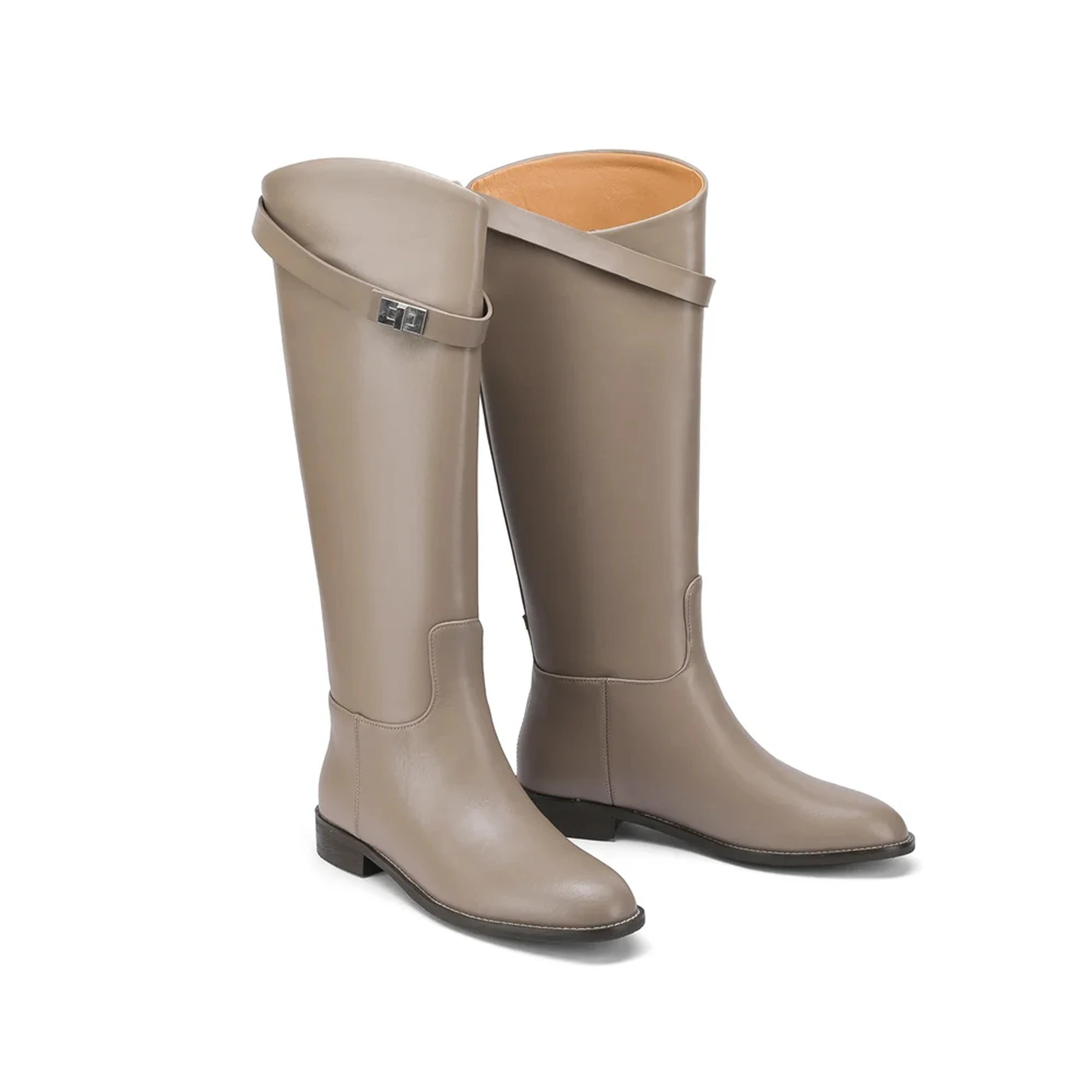 Ботильоны женские Lanxuryee из коровьей кожи на среднем каблуке