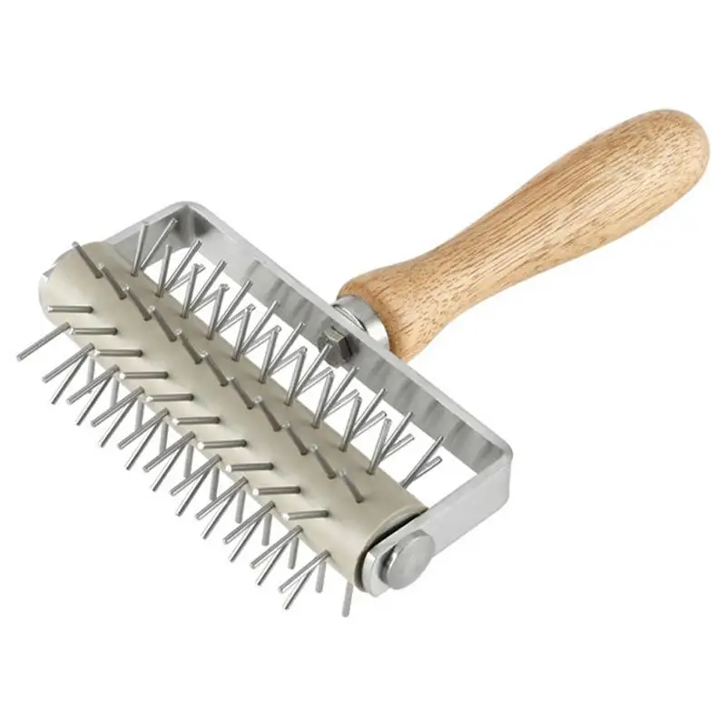 

Pizza Rolling Pin Puncher Stainless Steel Wheel Pizza Pastry Dough Pie Roller Embossing Craft Baking For Cooking Baking Tool